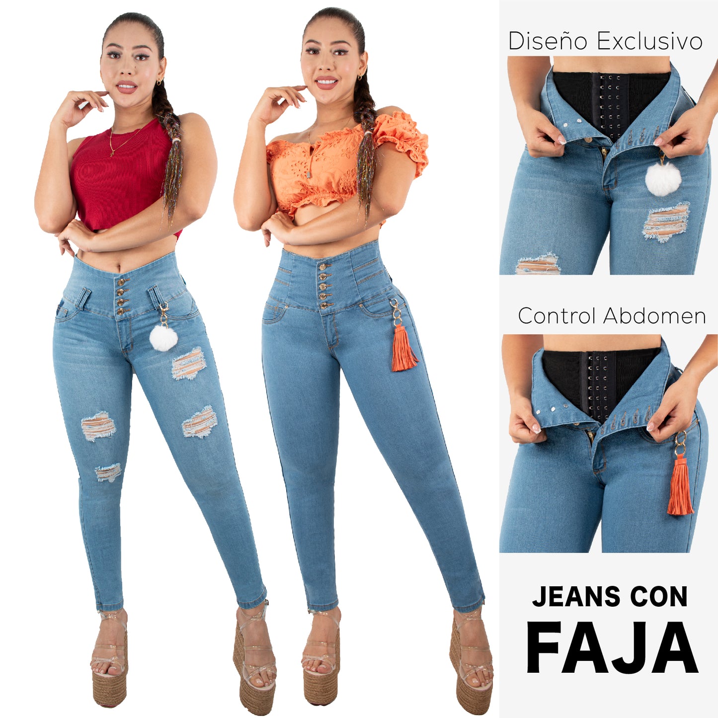 Lleva Estos 2 Jeans Por $174,900 CON FAJA 🫐