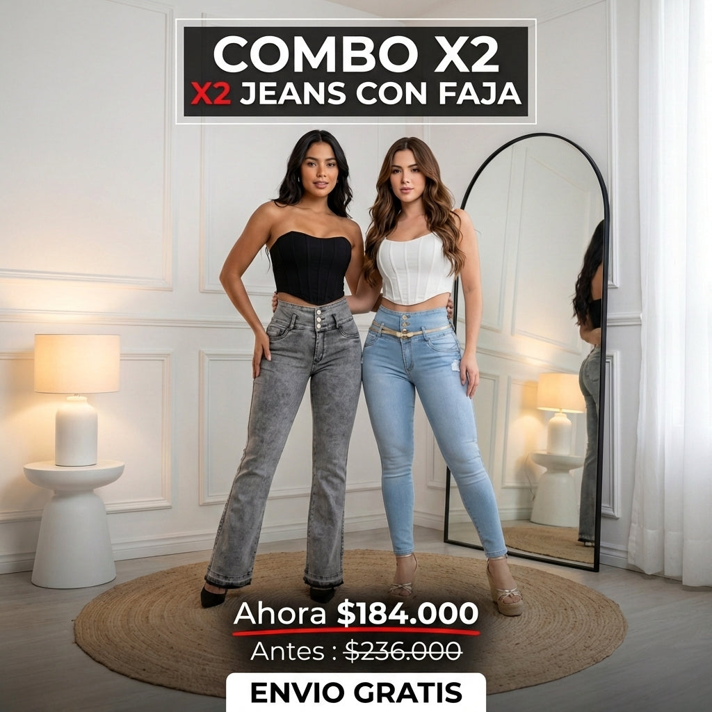 Lleva estos 2 Jeans Premium con Faja  ⚫️