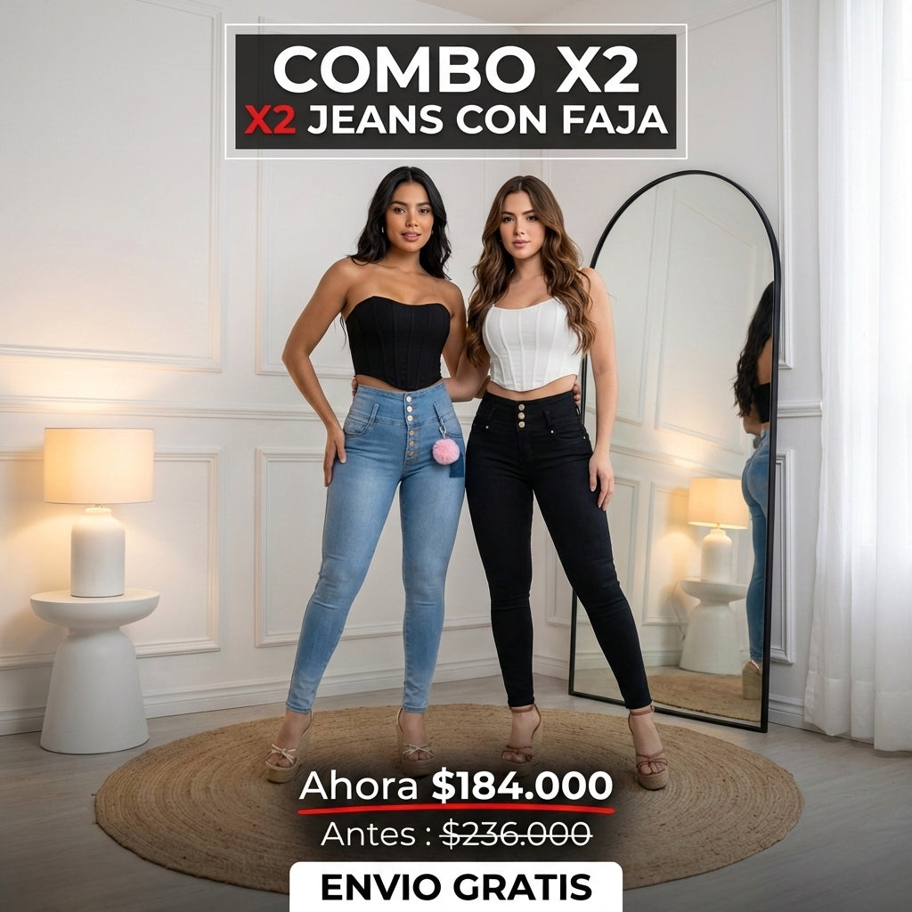 Lleva estos 2 Jeans Premium con Faja  ⚫️